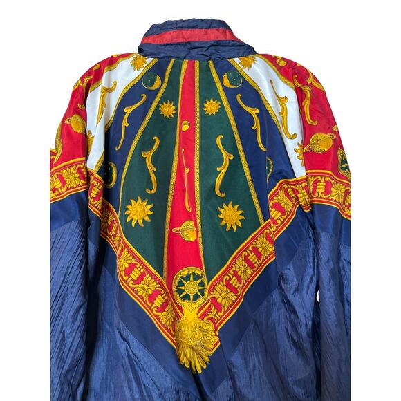 Vintage 80's Center Aisle Celestial Sun And Moon Windbreaker Jacket Blue Pop Art - Picture 8 of 9